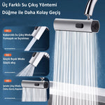 3 Farklı Akış Modlu Çok Fonksiyonlu Döner Mutfak ve Banyo Musluk Ucu 1